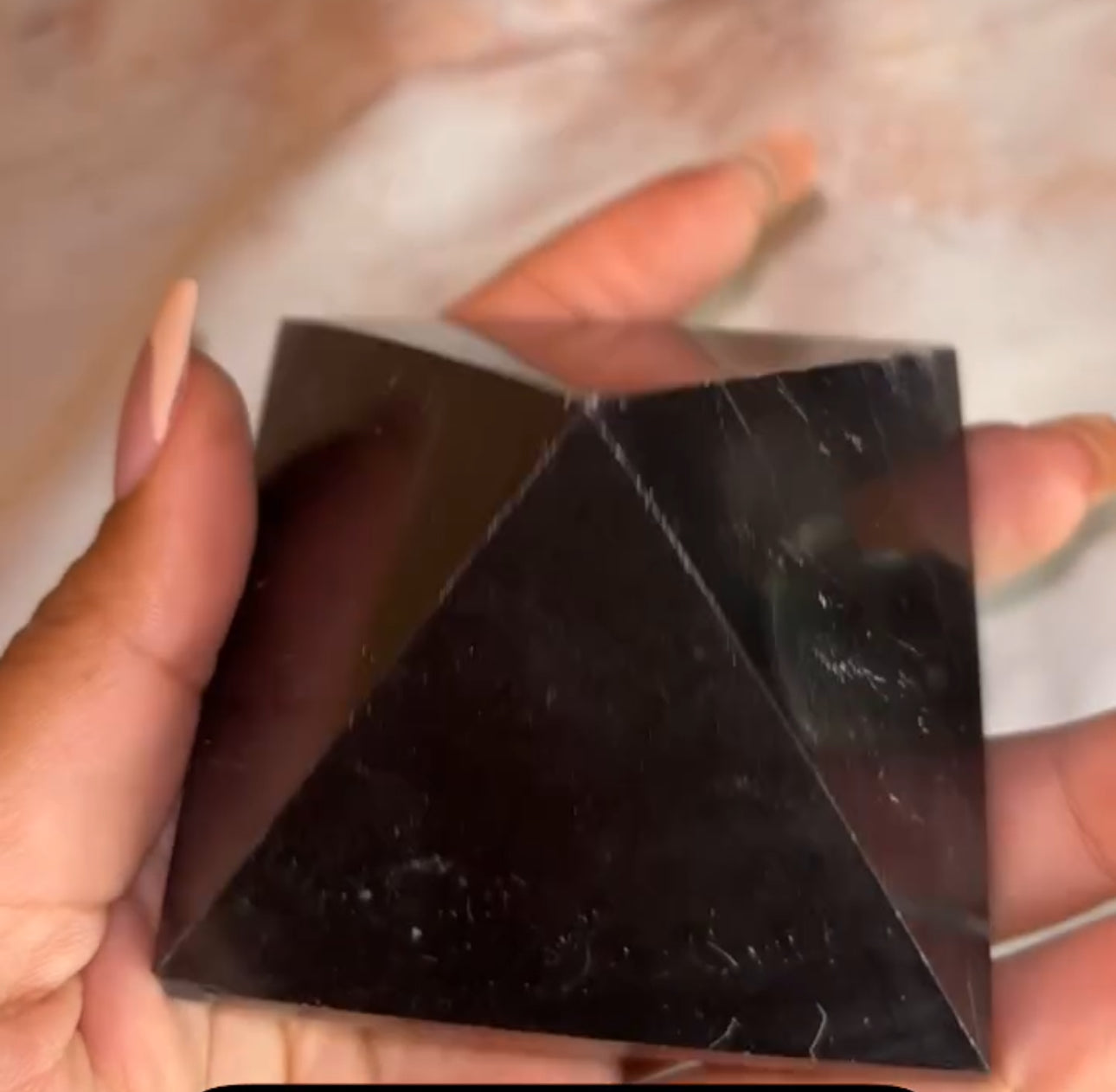 Black tourmaline pyramid