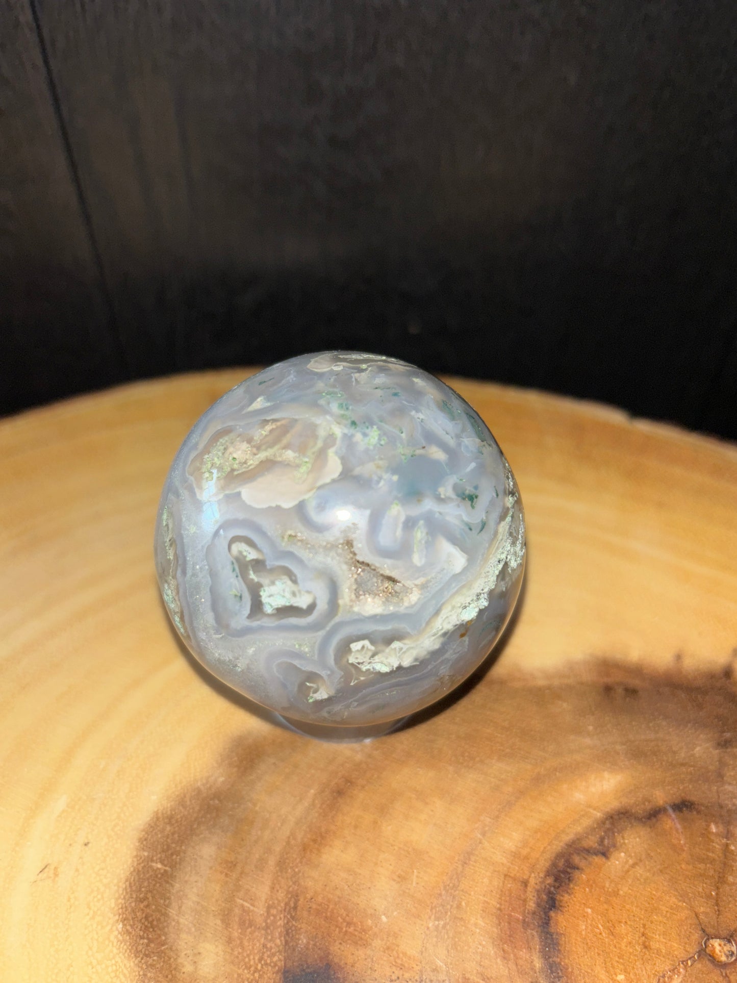 Moss agate sphere