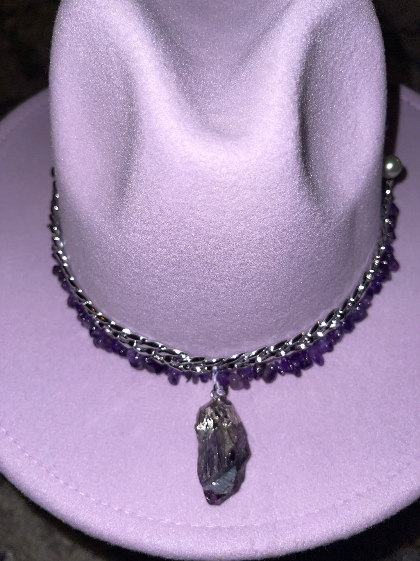 Amethyst fedora hat