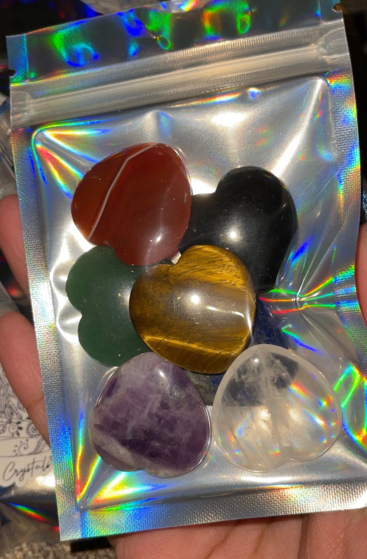 Chakra mini hearts set