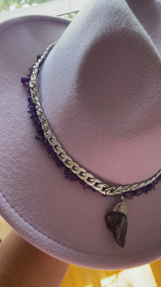 Amethyst fedora hat